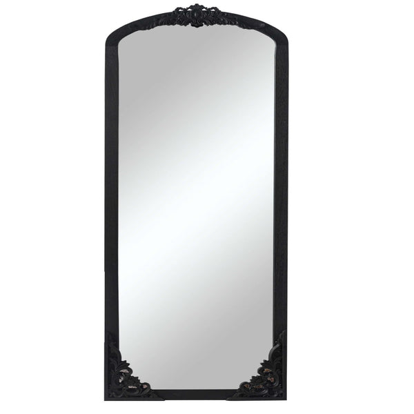HomeRoots 69" Black Solid Wood Full-Length Mirror - Sleek, Durable Design for Stylish Home Décor & Reflection 565133