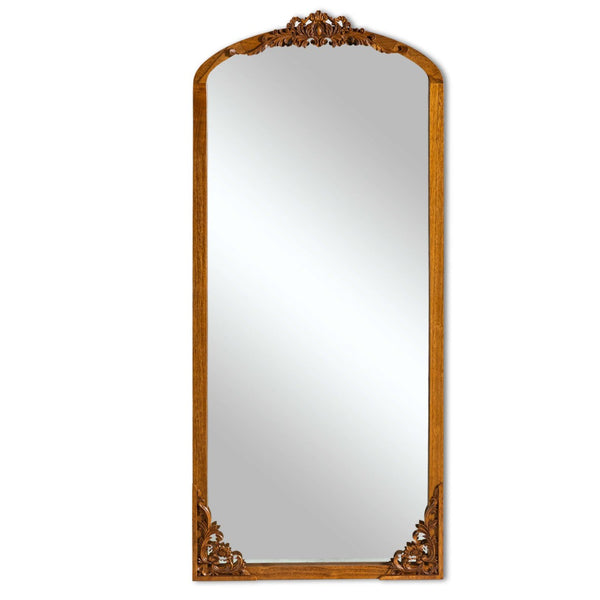 HomeRoots 69" Brown Full-Length Mirror with Solid Wood Frame - Elegant Design for Modern Spaces & Clear Reflection 565134