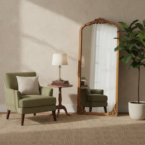 HomeRoots 69" Brown Full-Length Mirror with Solid Wood Frame - Elegant Design for Modern Spaces & Clear Reflection 565134