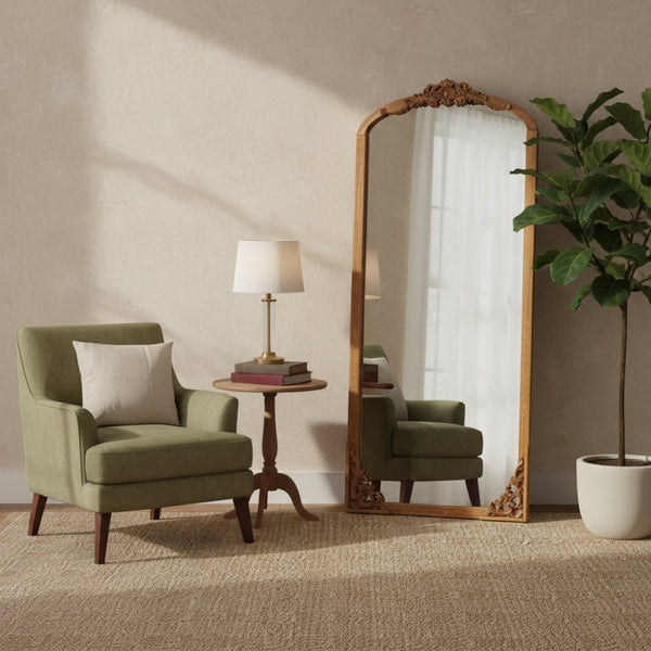 HomeRoots 69" Brown Full-Length Mirror with Solid Wood Frame - Elegant Design for Modern Spaces & Clear Reflection 565134