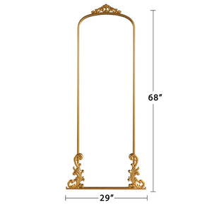 HomeRoots 68" Gold Metal Arch Full-Length Mirror - Elegant Wall-Mounted Design for Modern Spaces & Style 565136