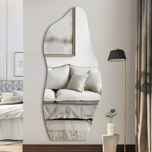 HomeRoots 71" Clear Abstract Frameless Accent Mirror - Modern Artistry for Brightening & Expanding Any Space 565137