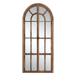 HomeRoots 71" Elegant Arched Full-Length Mirror with Solid Wood Frame - Perfect for Bedrooms and Entryways! 565138