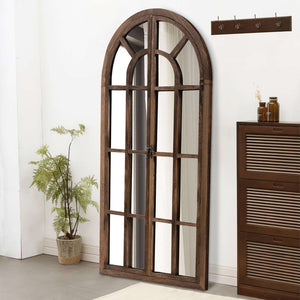 HomeRoots 71" Elegant Arched Full-Length Mirror with Solid Wood Frame - Perfect for Bedrooms and Entryways! 565138
