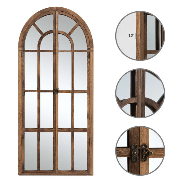 HomeRoots 71" Elegant Arched Full-Length Mirror with Solid Wood Frame - Perfect for Bedrooms and Entryways! 565138