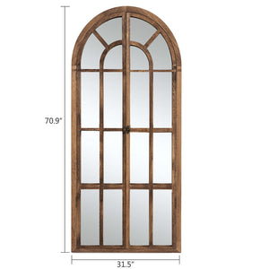 HomeRoots 71" Elegant Arched Full-Length Mirror with Solid Wood Frame - Perfect for Bedrooms and Entryways! 565138