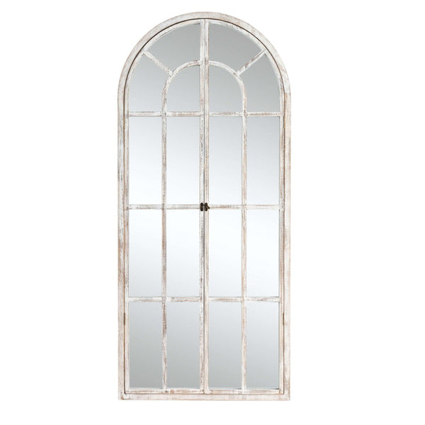 HomeRoots 71" Elegant White Solid Wood Arched Full Length Mirror - Premium Glass, Lightweight & Durable Design 565139