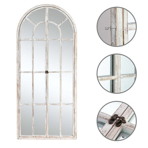 HomeRoots 71" Elegant White Solid Wood Arched Full Length Mirror - Premium Glass, Lightweight & Durable Design 565139
