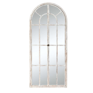 HomeRoots 71" Elegant White Solid Wood Arched Full Length Mirror - Premium Glass, Lightweight & Durable Design 565139
