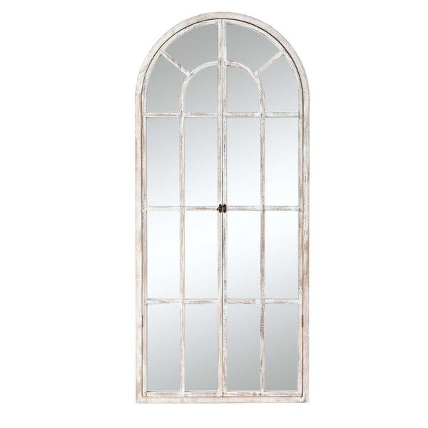 HomeRoots 71" Elegant White Solid Wood Arched Full Length Mirror - Premium Glass, Lightweight & Durable Design 565139