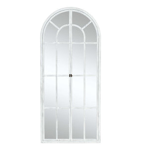 HomeRoots 71" Elegant White Solid Wood Arch Framed Full-Length Mirror for Brightening Spaces & Style 565140