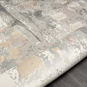 Homeroots 4' X 6' Beige And Gray Abstract Area Rug Beige Other Material 565150