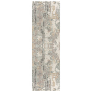 Homeroots 4' X 6' Beige And Gray Abstract Area Rug Beige Other Material 565150