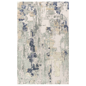Homeroots 4' X 6' Blue And Gray Abstract Area Rug Blue Other Material 565151