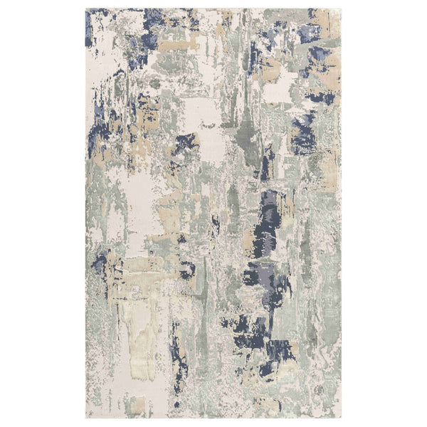 Homeroots 4' X 6' Blue And Gray Abstract Area Rug Blue Other Material 565151