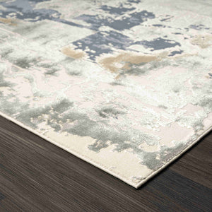 Homeroots 4' X 6' Blue And Gray Abstract Area Rug Blue Other Material 565151