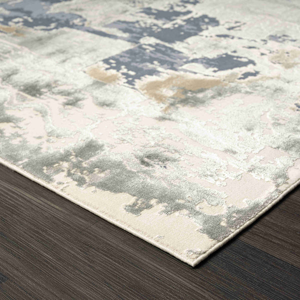 Homeroots 4' X 6' Blue And Gray Abstract Area Rug Blue Other Material 565151
