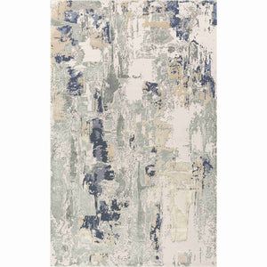 Homeroots 9' X 12' Blue And Gray Abstract Area Rug Blue Other Material 565152
