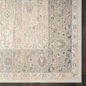 Homeroots 4' X 6' Beige And Gray Medallion Area Rug  Other Material 565162