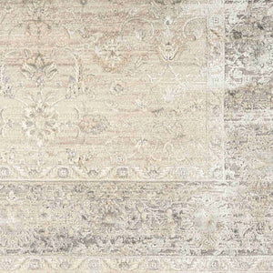 Homeroots 4' X 6' Beige And Gray Medallion Area Rug  Other Material 565162