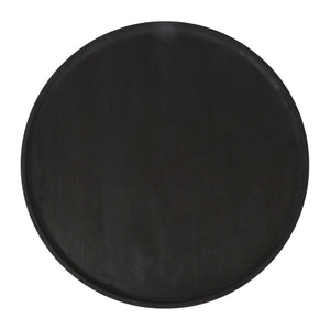 HomeRoots 28" Black Round Solid Wood Pedestal Coffee Table – Elegant Design for Contemporary Living Spaces 565164
