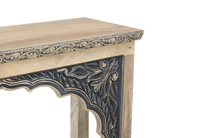 HomeRoots 56" Rustic Solid Wood Console Table with Distressed Natural & Black Finish - Versatile & Unique Design 565173