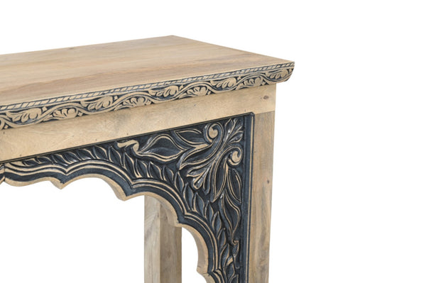 HomeRoots 56" Rustic Solid Wood Console Table with Distressed Natural & Black Finish - Versatile & Unique Design 565173