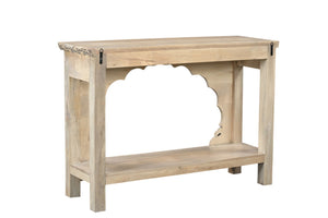 HomeRoots 56" Rustic Solid Wood Console Table with Distressed Natural & Black Finish - Versatile & Unique Design 565173