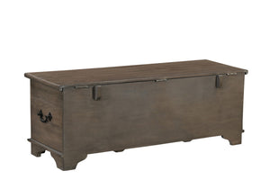 Homeroots 54" Brown Carved Floral Solid Wood Storage Ottoman – Stylish Rustic Seating & Hidden Storage Solution   565175