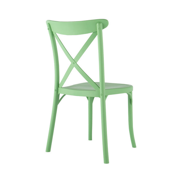 Homeroots Set Of Four 21" Green Heavy Duty Outdoor Stacking Chairs For Stylish Dining & Relaxation Outdoors  Plastic 565178