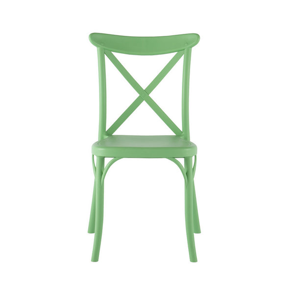 Homeroots Set Of Four 21" Green Heavy Duty Outdoor Stacking Chairs For Stylish Dining & Relaxation Outdoors  Plastic 565178