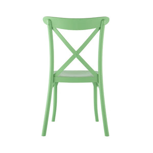 Homeroots Set Of Four 21" Green Heavy Duty Outdoor Stacking Chairs For Stylish Dining & Relaxation Outdoors  Plastic 565178