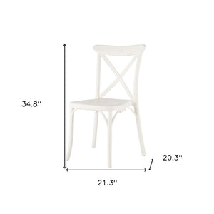 Homeroots Set Of Four 21" White Heavy Duty Plastic Outdoor Stacking Dining Chairs For Stylish Comfort & Relaxation  Plastic 565179