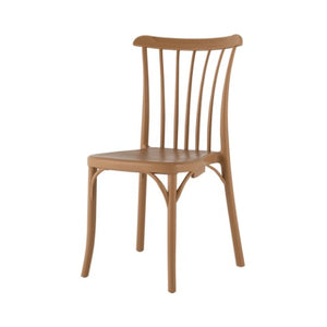 Homeroots Set Of Four Tan Heavy Duty Plastic Slat Back Dining Chairs - Stylish, Stackable Comfort For Any Room   565181