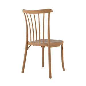 Homeroots Set Of Four Tan Heavy Duty Plastic Slat Back Dining Chairs - Stylish, Stackable Comfort For Any Room   565181