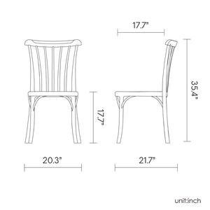 HomeRoots Set of Two Tan and Natural Slat-Back Dining Chairs - Heavy-Duty, Stackable, Stylish & Versatile 565181