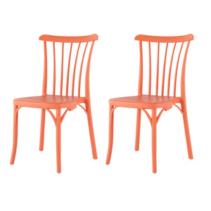 Homeroots Set Of Four 22" Salmon Heavy Duty Outdoor Stacking Dining Chairs For Stylish Comfort & Durability  Plastic 565182