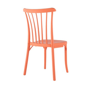 Homeroots Set Of Four 22" Salmon Heavy Duty Outdoor Stacking Dining Chairs For Stylish Comfort & Durability  Plastic 565182