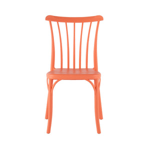 Homeroots Set Of Four 22" Salmon Heavy Duty Outdoor Stacking Dining Chairs For Stylish Comfort & Durability  Plastic 565182