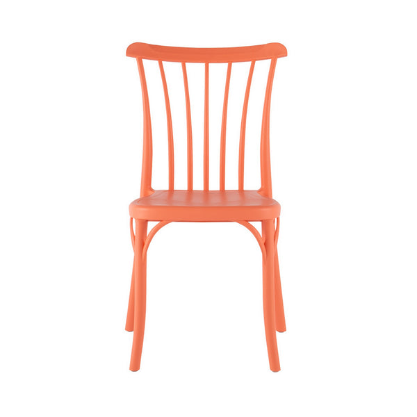 Homeroots Set Of Four 22" Salmon Heavy Duty Outdoor Stacking Dining Chairs For Stylish Comfort & Durability  Plastic 565182