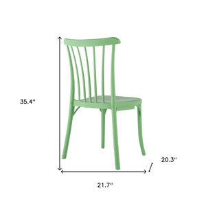 Homeroots Set Of Four 22" Green Heavy Duty Plastic Outdoor Stacking Chairs For Comfort And Style In Any Space  Plastic 565183