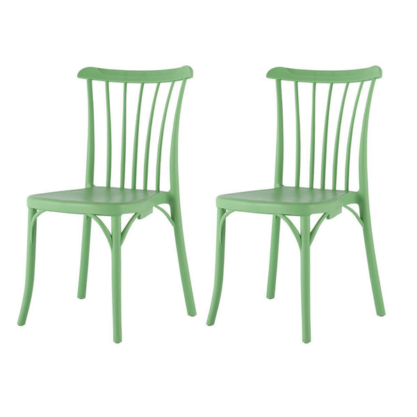 Homeroots Set Of Four 22" Green Heavy Duty Plastic Outdoor Stacking Chairs For Comfort And Style In Any Space  Plastic 565183