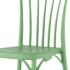 Homeroots Set Of Four 22" Green Heavy Duty Plastic Outdoor Stacking Chairs For Comfort And Style In Any Space  Plastic 565183