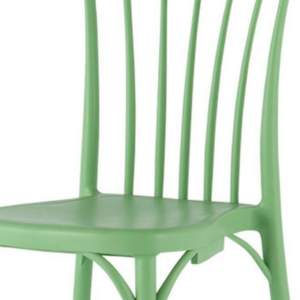 Homeroots Set Of Four 22" Green Heavy Duty Plastic Outdoor Stacking Chairs For Comfort And Style In Any Space  Plastic 565183