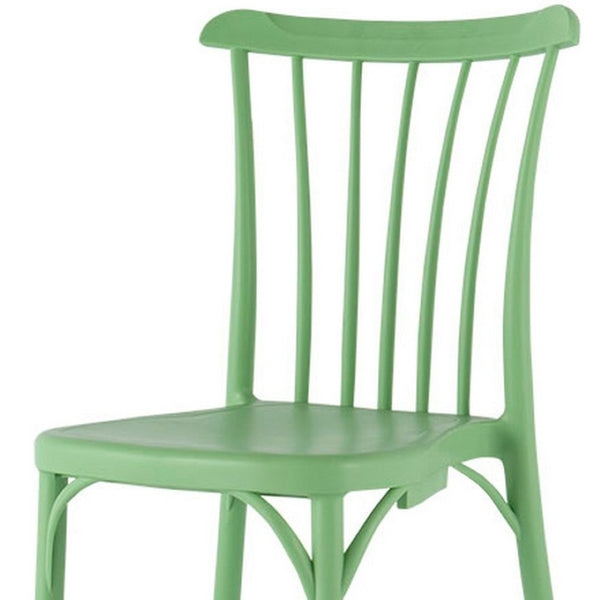 Homeroots Set Of Four 22" Green Heavy Duty Plastic Outdoor Stacking Chairs For Comfort And Style In Any Space  Plastic 565183