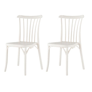 Homeroots Set Of Four 22-inch White Heavy Duty Outdoor Stacking Dining Chairs For Comfort And Style  Plastic 565184