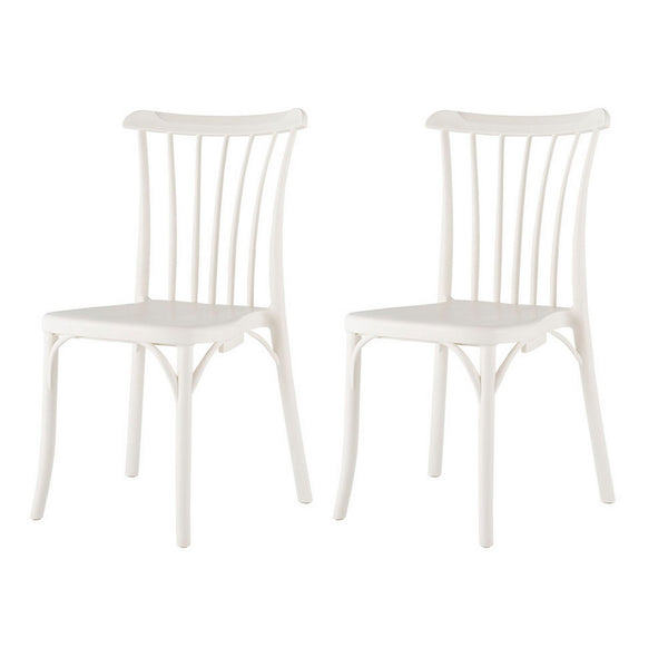 Homeroots Set Of Four 22-inch White Heavy Duty Outdoor Stacking Dining Chairs For Comfort And Style  Plastic 565184