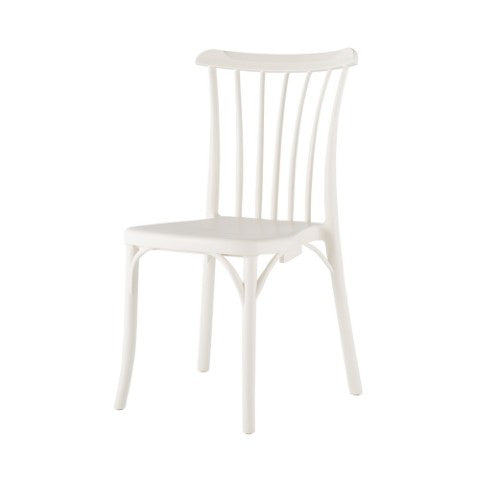 Homeroots Set Of Four 22-inch White Heavy Duty Outdoor Stacking Dining Chairs For Comfort And Style  Plastic 565184