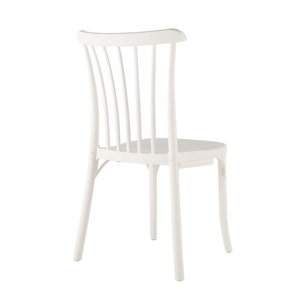 Homeroots Set Of Four 22-inch White Heavy Duty Outdoor Stacking Dining Chairs For Comfort And Style  Plastic 565184