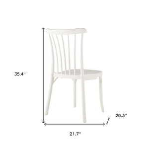 Homeroots Set Of Four 22-inch White Heavy Duty Outdoor Stacking Dining Chairs For Comfort And Style  Plastic 565184